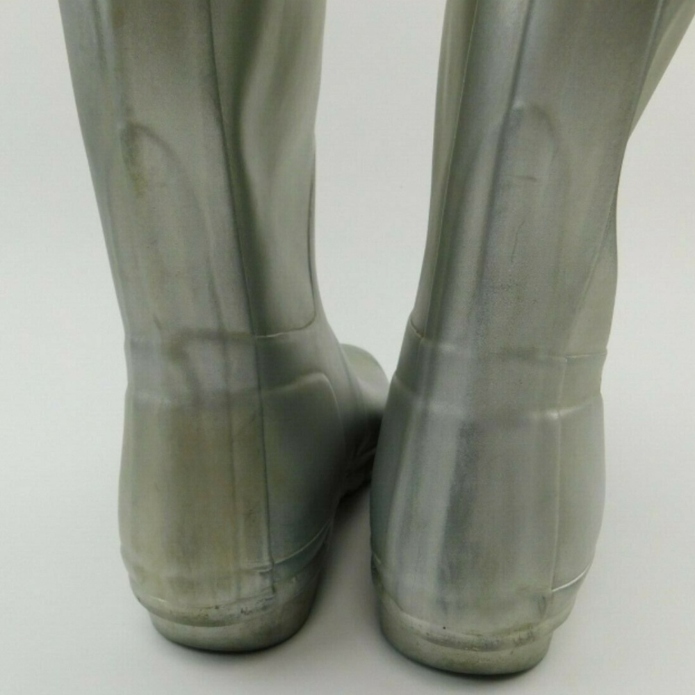 Hunter Original Tall Matte Metallic Silver Boots - Picture 5 of 8